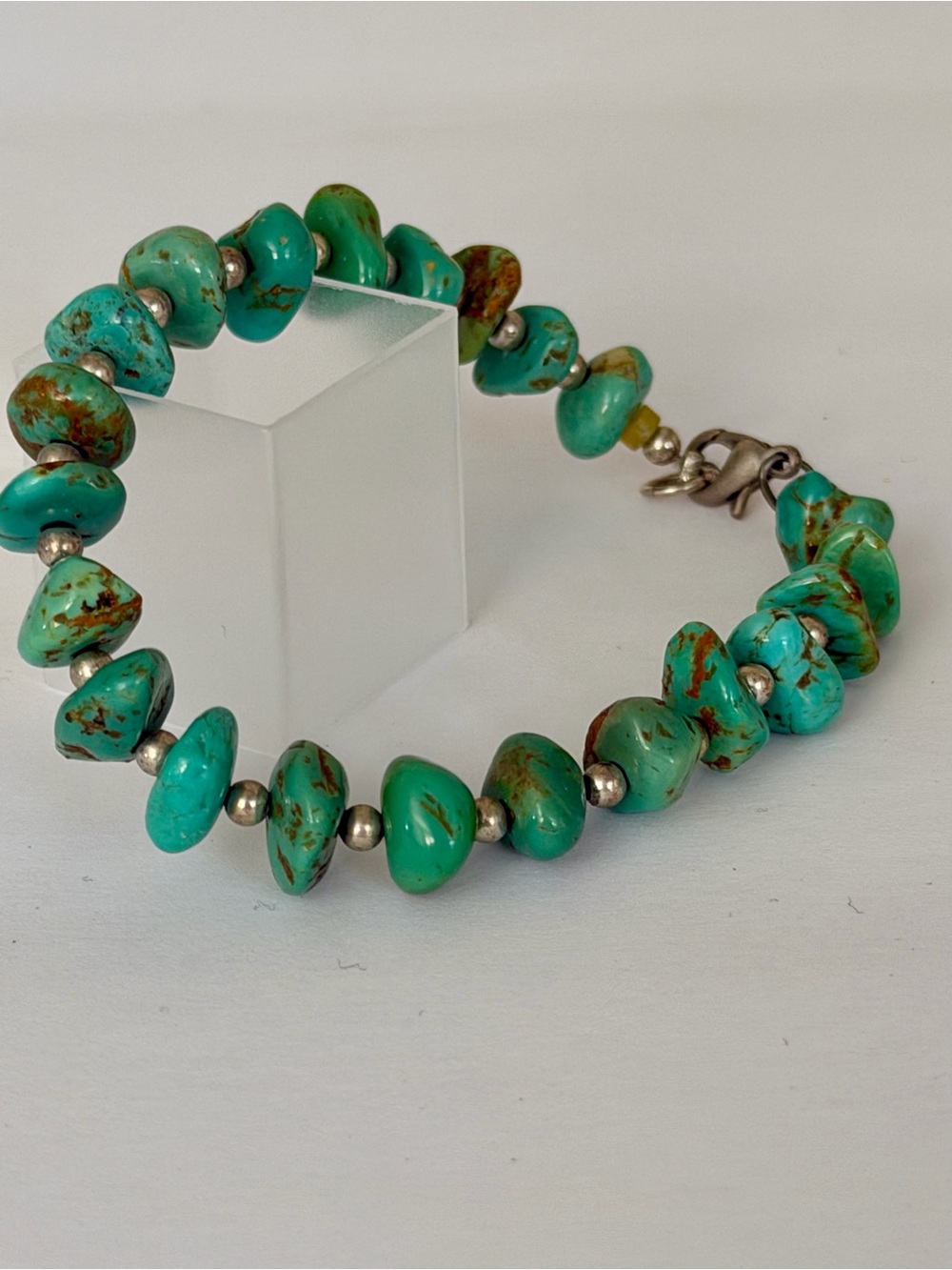 🩵 Native American Style Chunky Turquoise Nugget Boho Stackable Bracelet